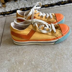 Pony Kids Sneakers in Orange and Blue